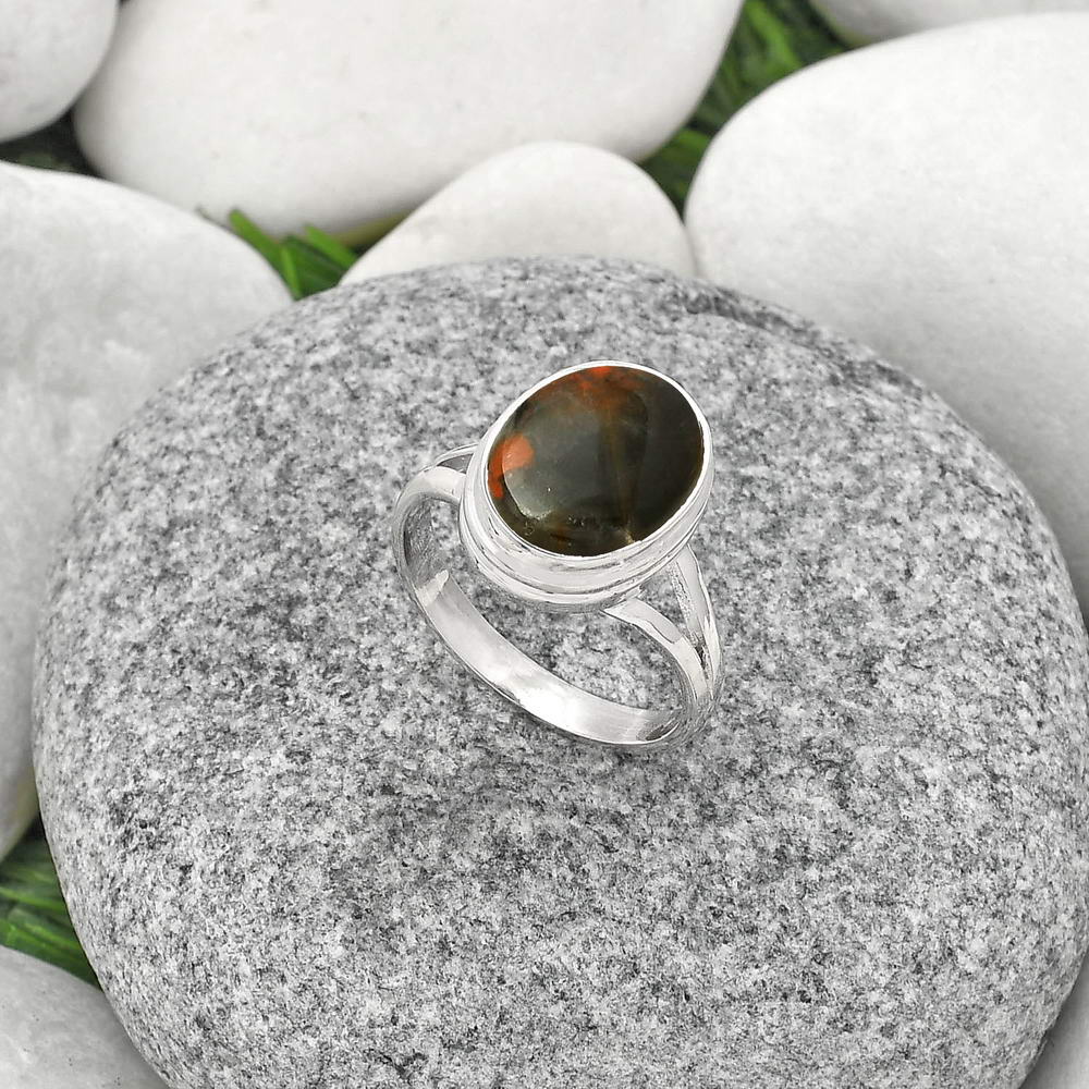 Natural Red Brecciated Jasper Ring size-8 R-1008 SDR181188