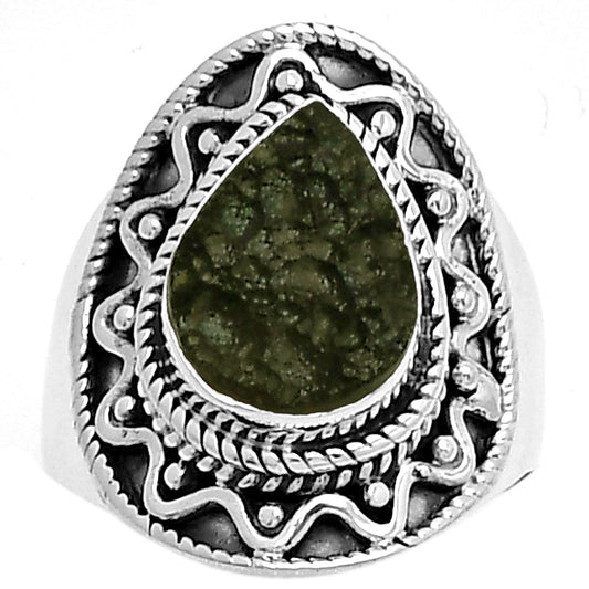 Natural Tektite Rough - Greek Ring size-7 R-1501 SDR185734
