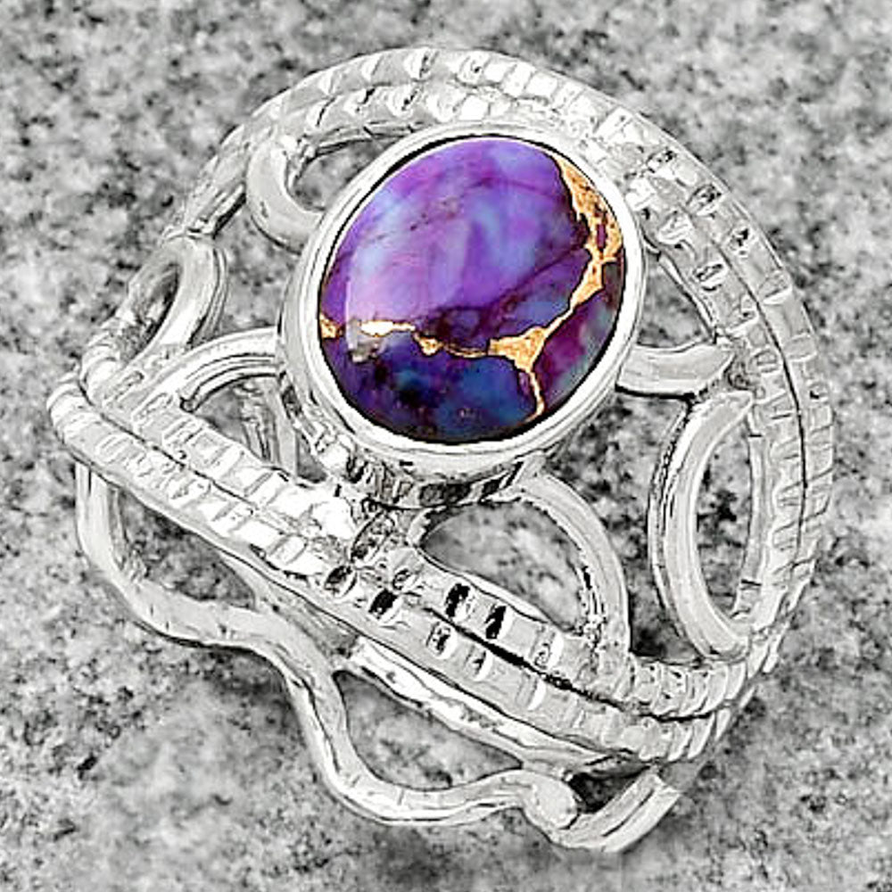 Copper Purple Turquoise - Arizona Ring size-8 R-1133 SDR185892