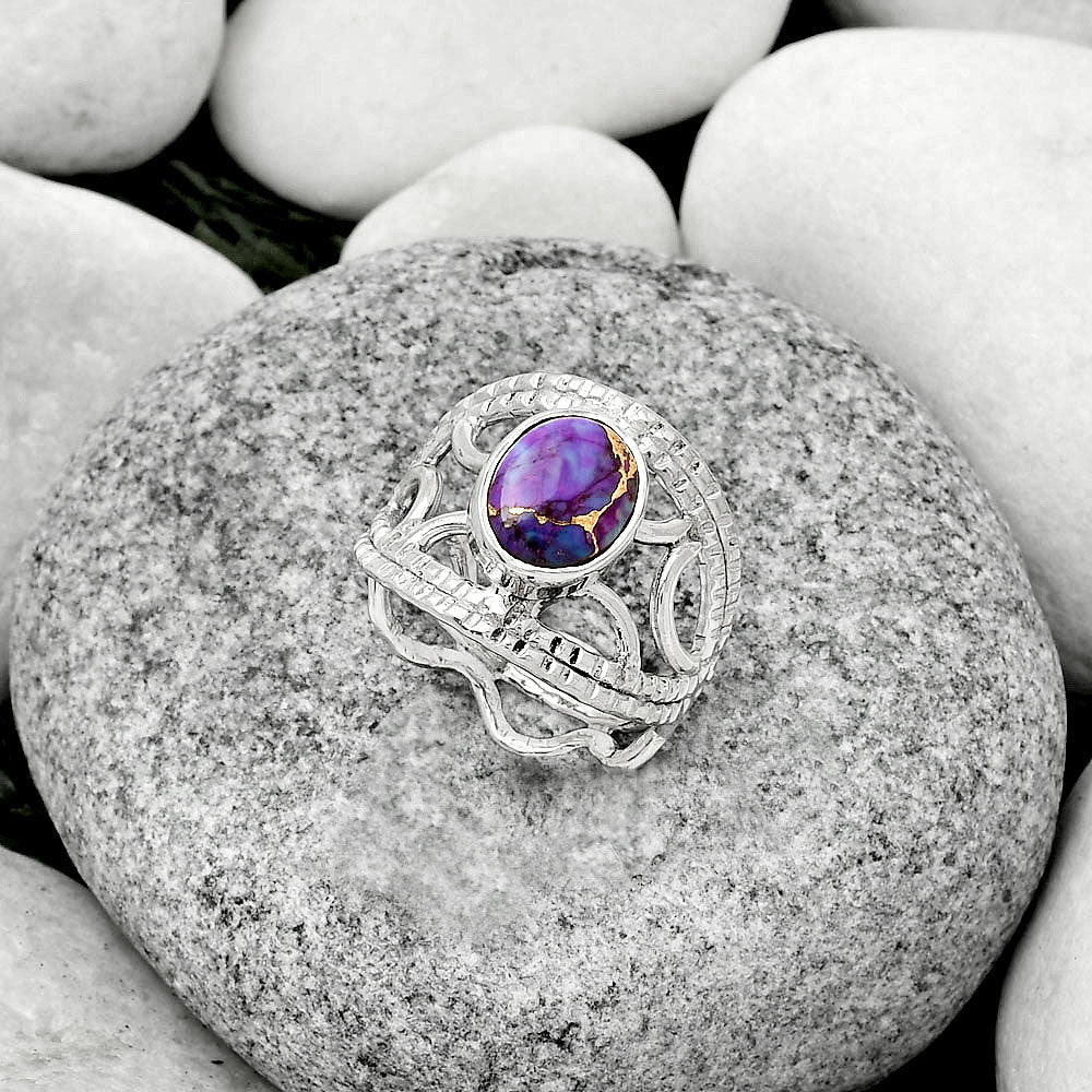 Copper Purple Turquoise - Arizona Ring size-8 R-1133 SDR185892
