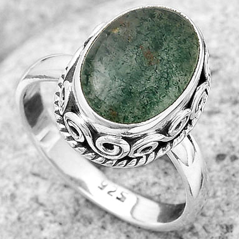 Natural Green Aventurine Ring size-7 R-1196 SDR187426