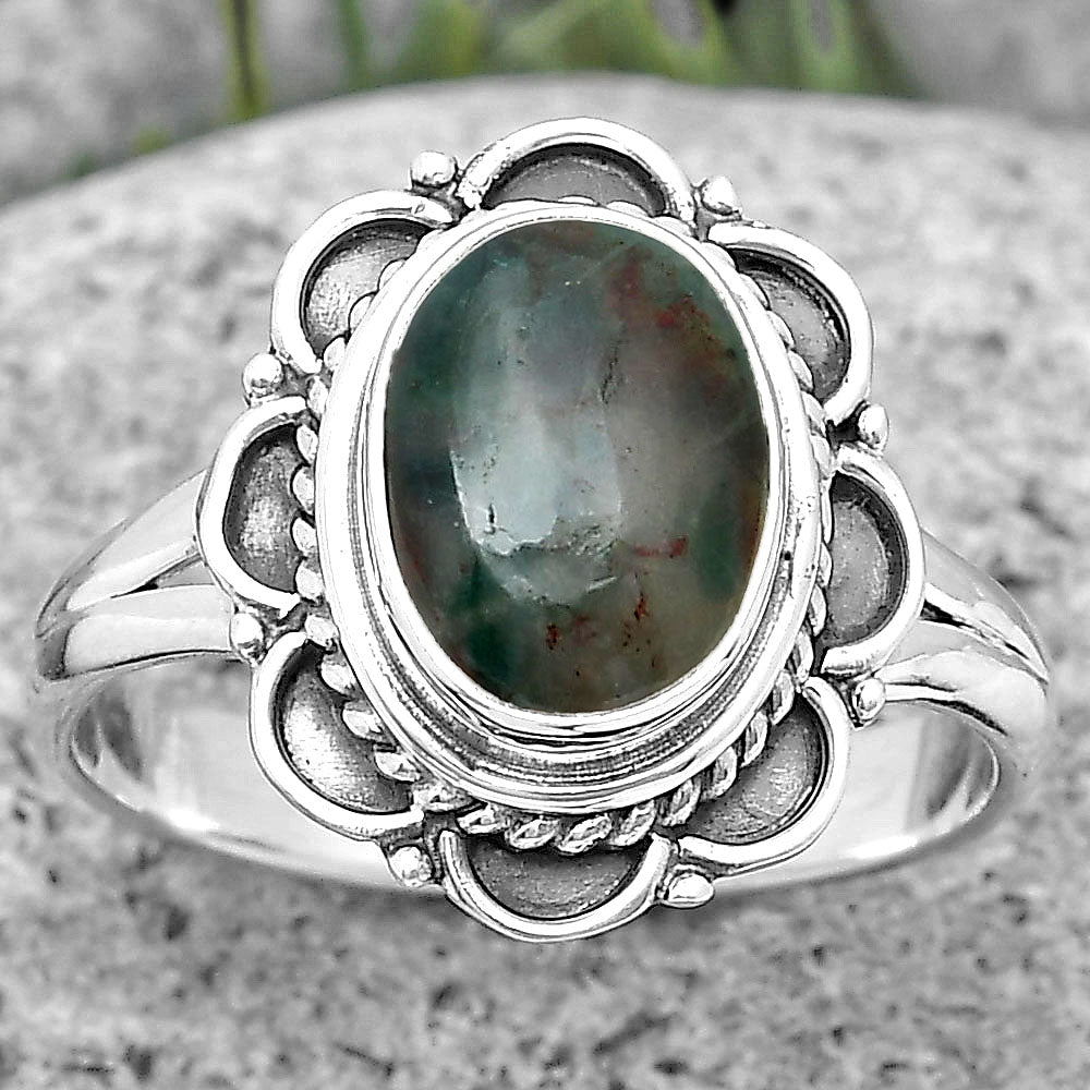 Natural Larsonite Jasper Ring size-8 R-1256 SDR193924