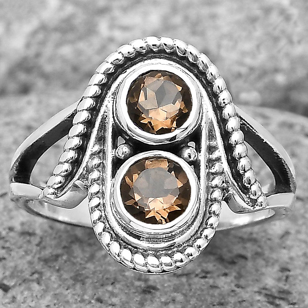 Natural Smoky Quartz - Brazil Ring size-8 R-1027 SDR195719