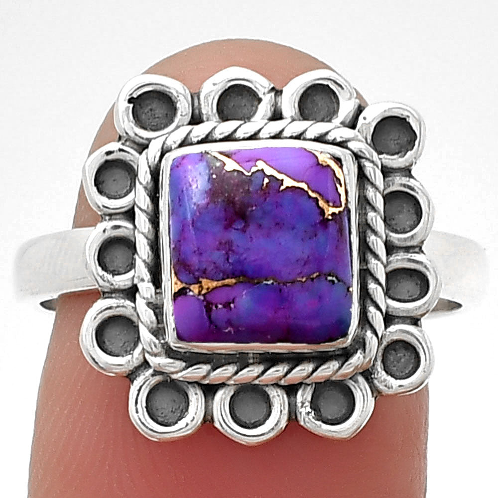 Copper Purple Turquoise - Arizona Ring size-8 R-1256 SDR203371
