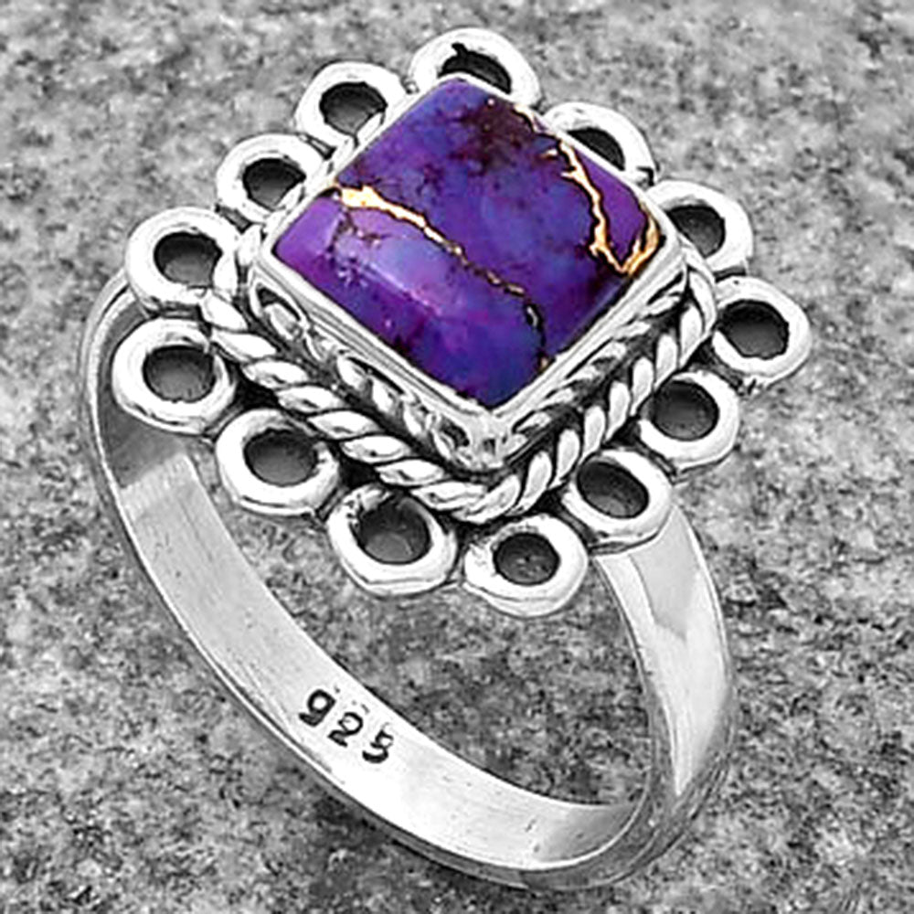 Copper Purple Turquoise - Arizona Ring size-8 R-1256 SDR203371