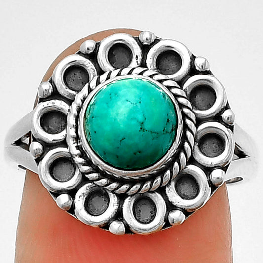 Natural Turquoise Magnesite Ring size-7.5 R-1256 SDR204524