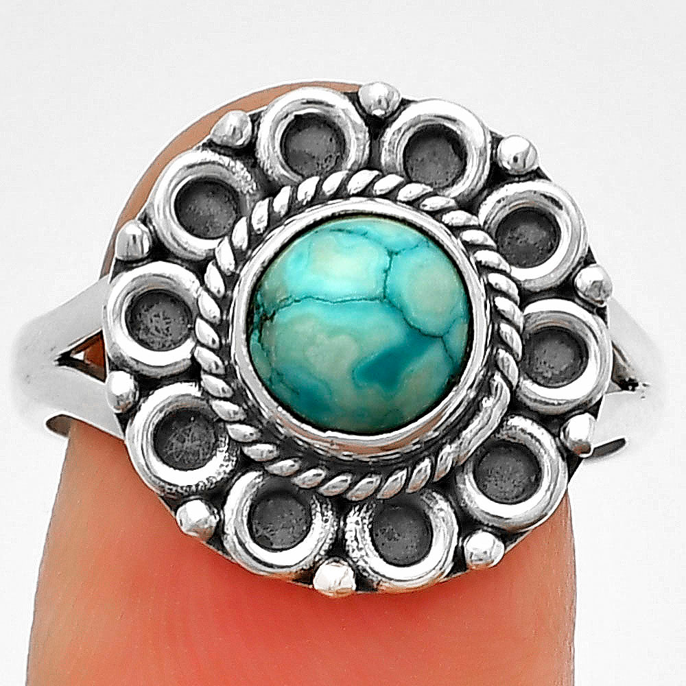 Natural Turquoise Magnesite Ring size-8 R-1256 SDR204525