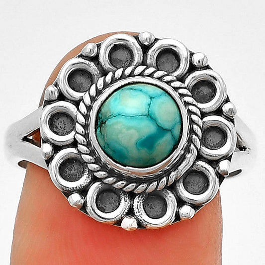 Natural Turquoise Magnesite Ring size-8 R-1256 SDR204525