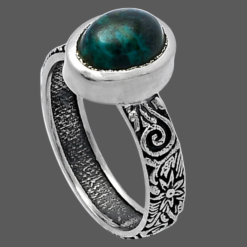 Natural Azurite Chrysocolla Ring size-6 R-1061 SDR217861