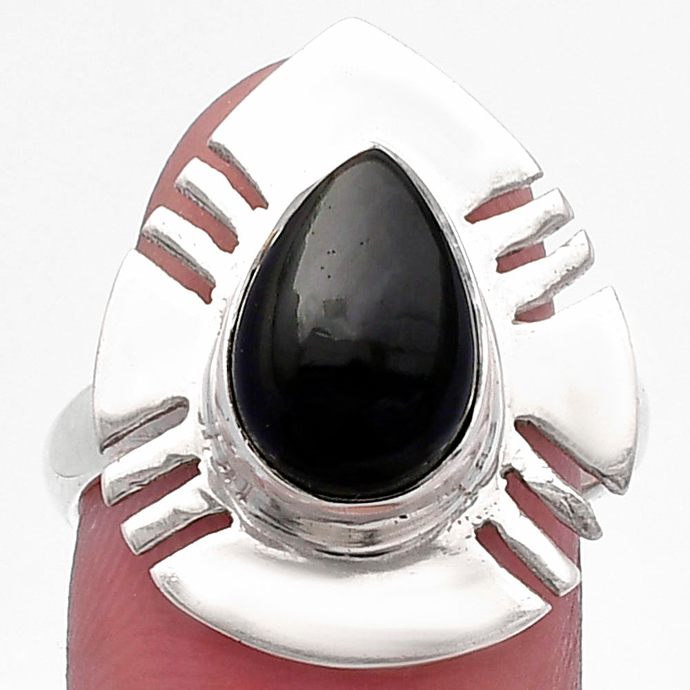 Natural Black Onyx - Brazil Ring size-8 R-1240 SDR224726