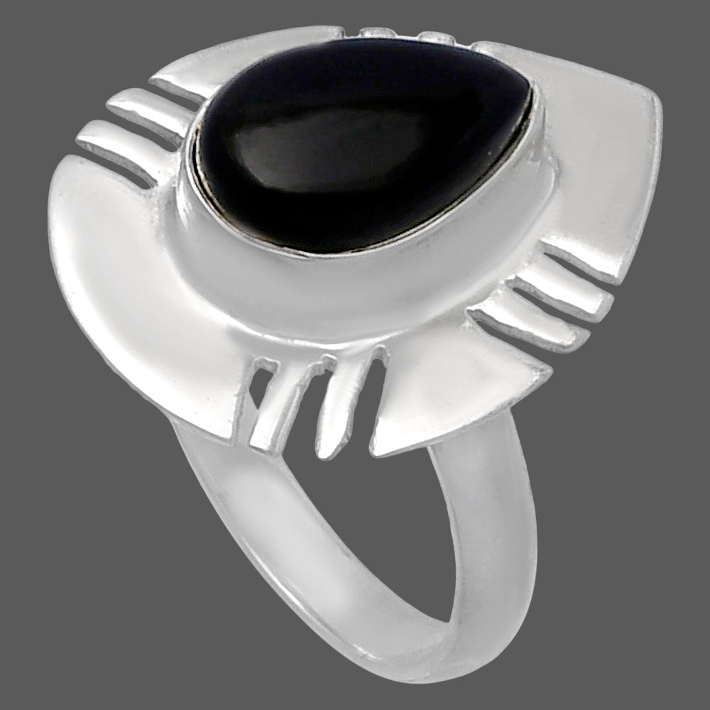 Natural Black Onyx - Brazil Ring size-8 R-1240 SDR224726