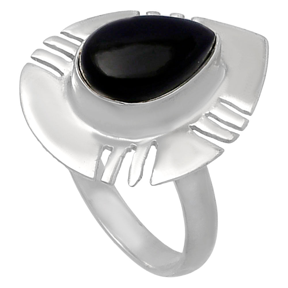 Natural Black Onyx - Brazil Ring size-8 R-1240 SDR224726