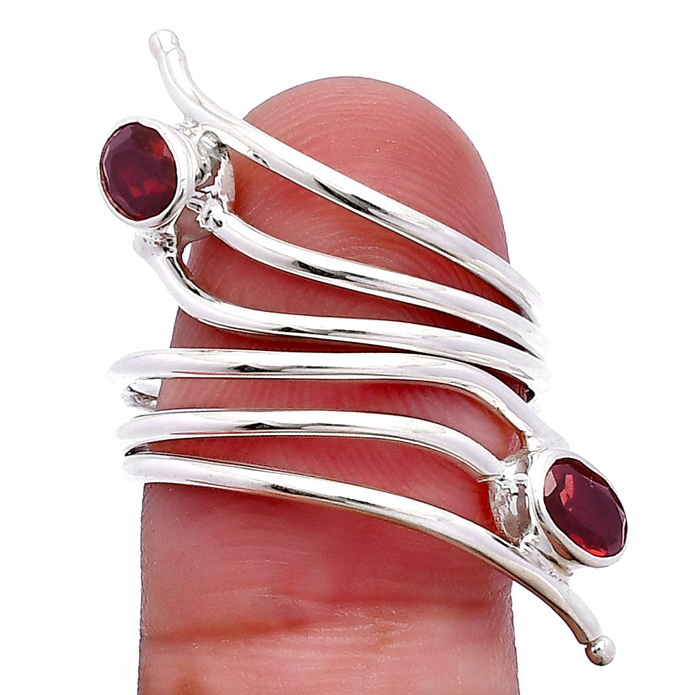 Adjustable - Hessonite Garnet Ring size-7 R-1409 SDR225234