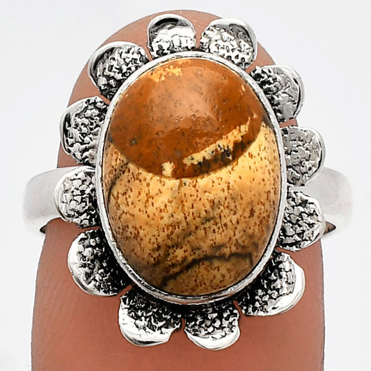 Natural Picture Jasper Ring size-7.5 R-1241 SDR230081