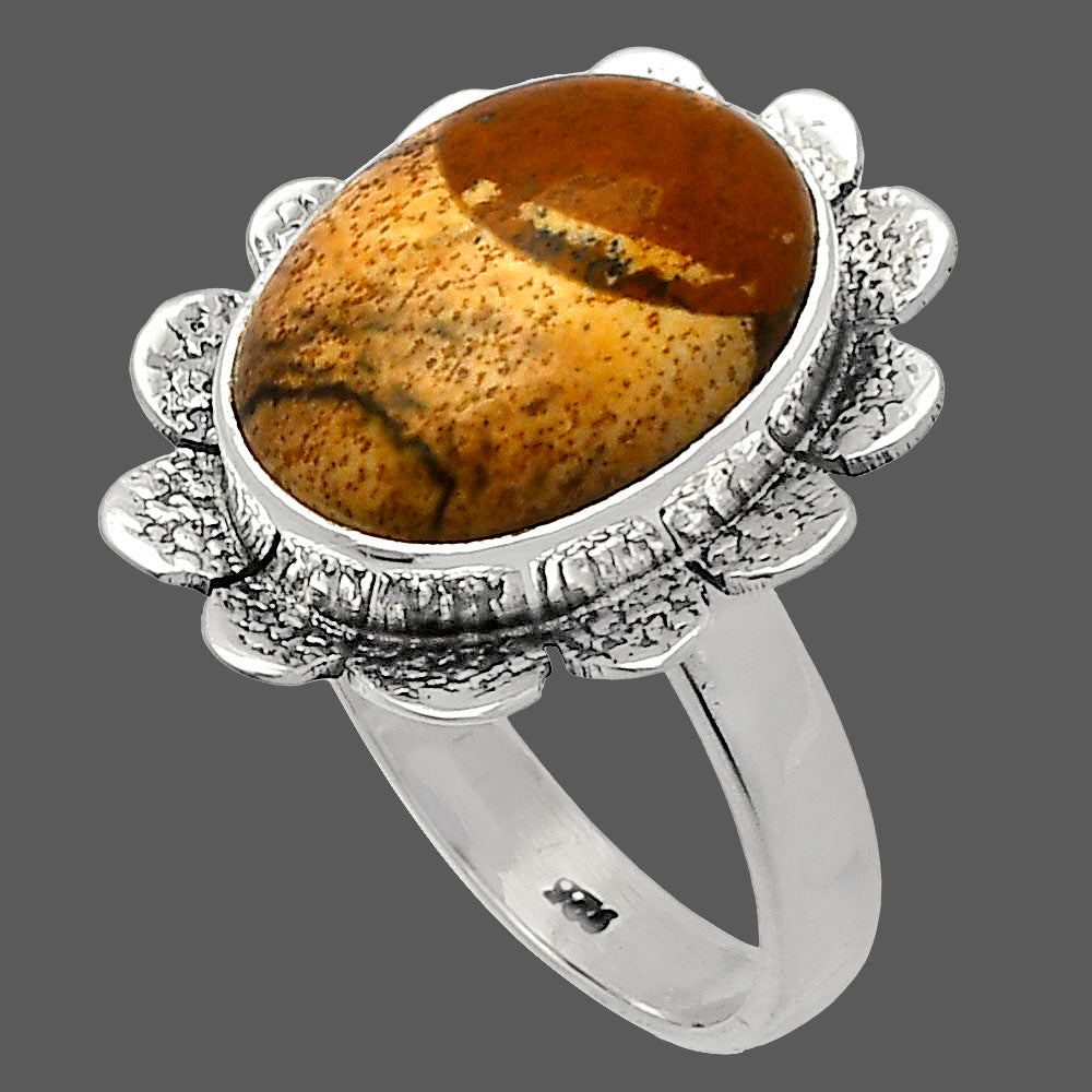 Natural Picture Jasper Ring size-7.5 R-1241 SDR230081