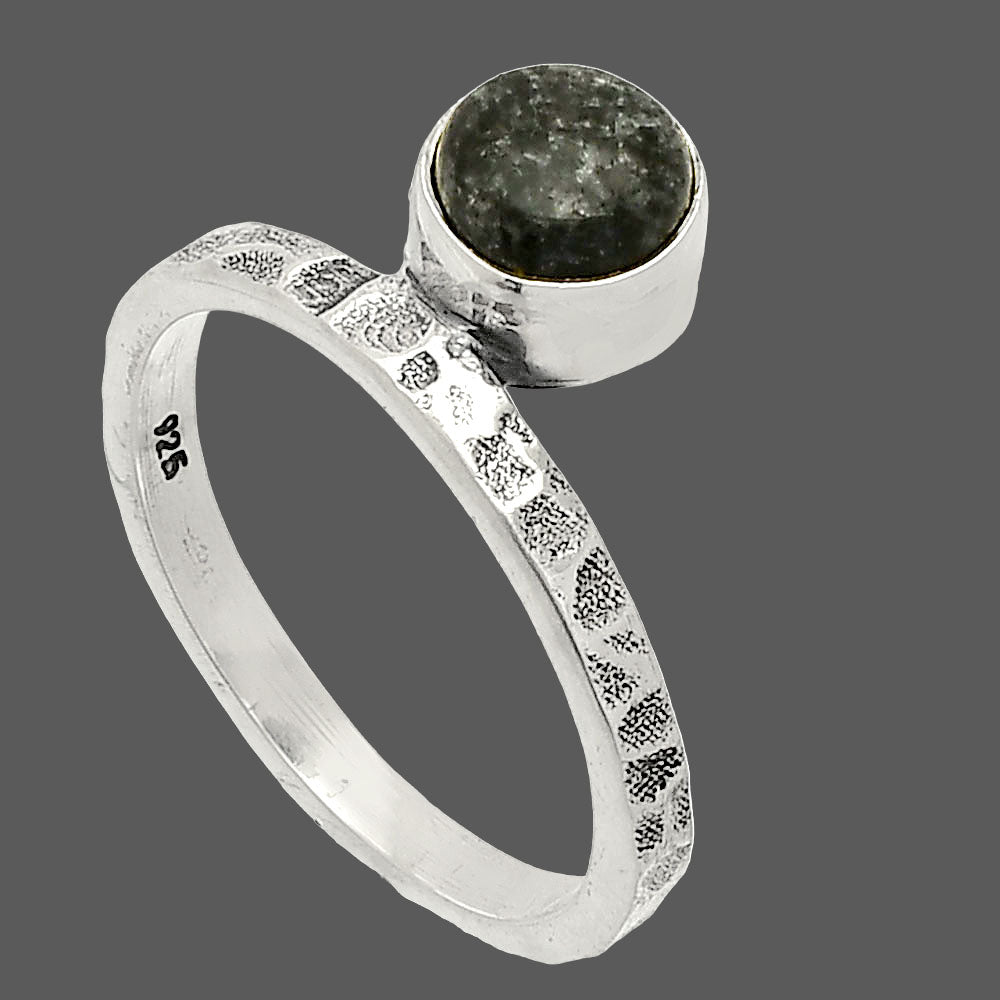 Natural Obsidian And Zinc Ring size-8 R-1037 SDR234132