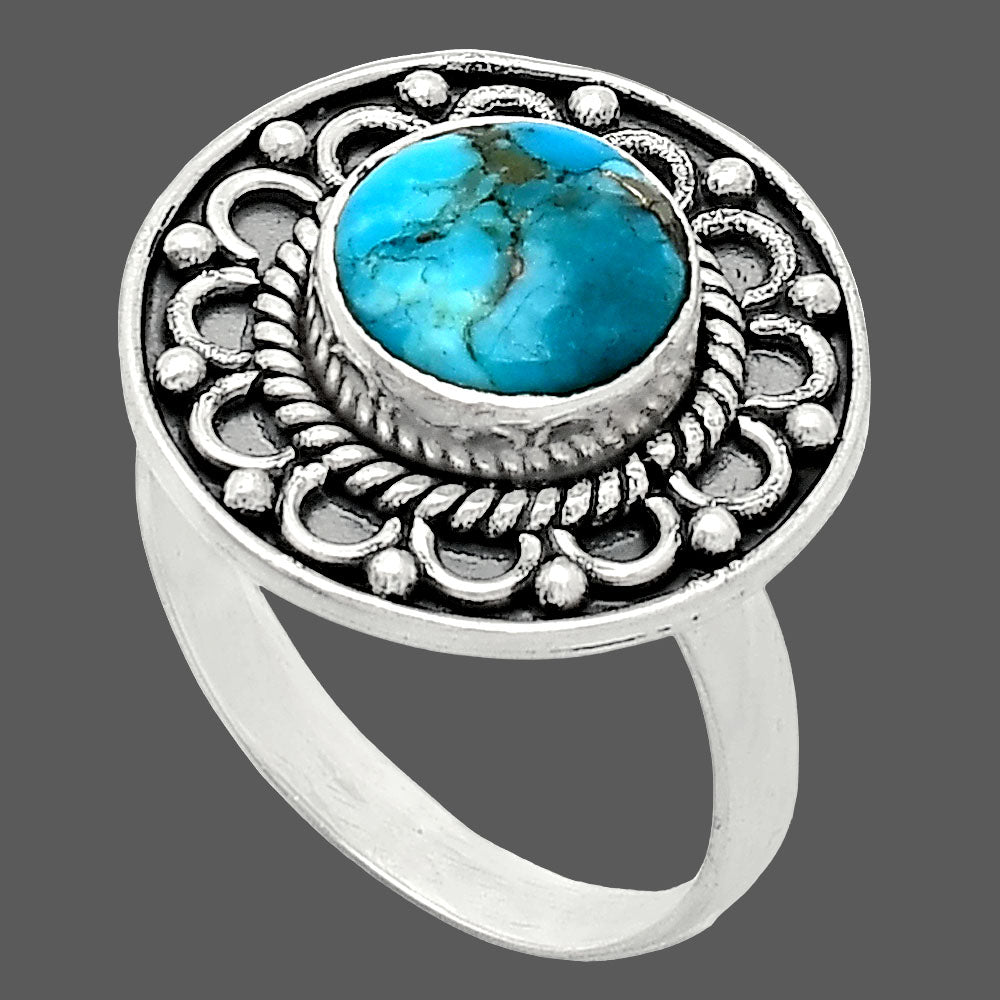 Kingman Turquoise With Pyrite Ring size-8 R-1256 SDR243139