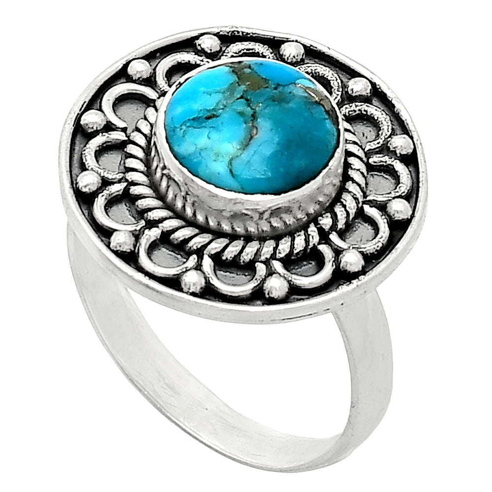 Kingman Turquoise With Pyrite Ring size-8 R-1256 SDR243139
