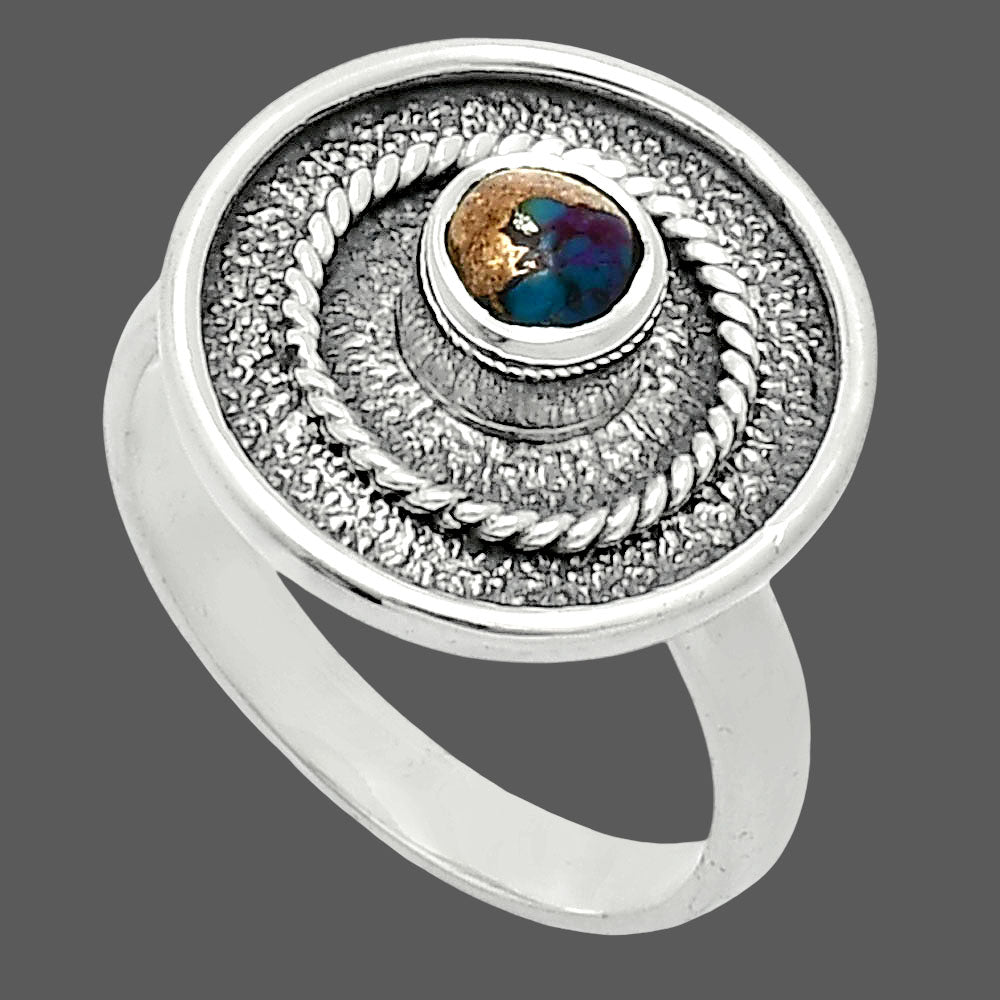 Kingman Pink Dahlia Turquoise Ring size-8 R-1439 SDR244350