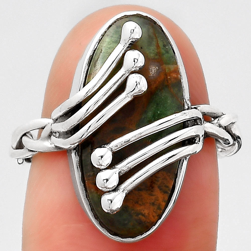 Turkish Rainforest Chrysocolla Ring size-8 R-1553 SDR245782