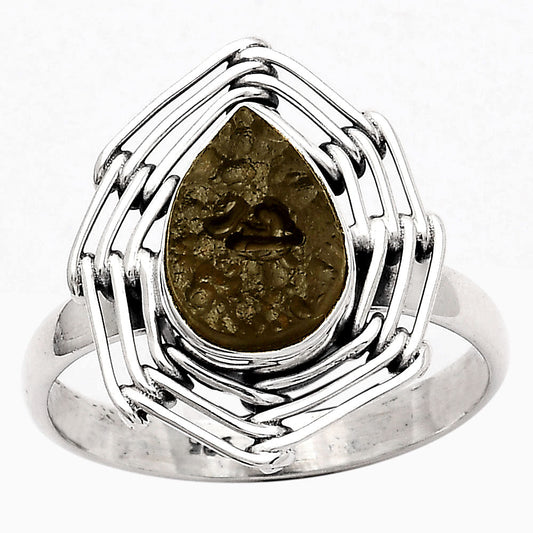 Natural Tektite Rough - Greek Ring size-7.5 R-1445 SDR246543
