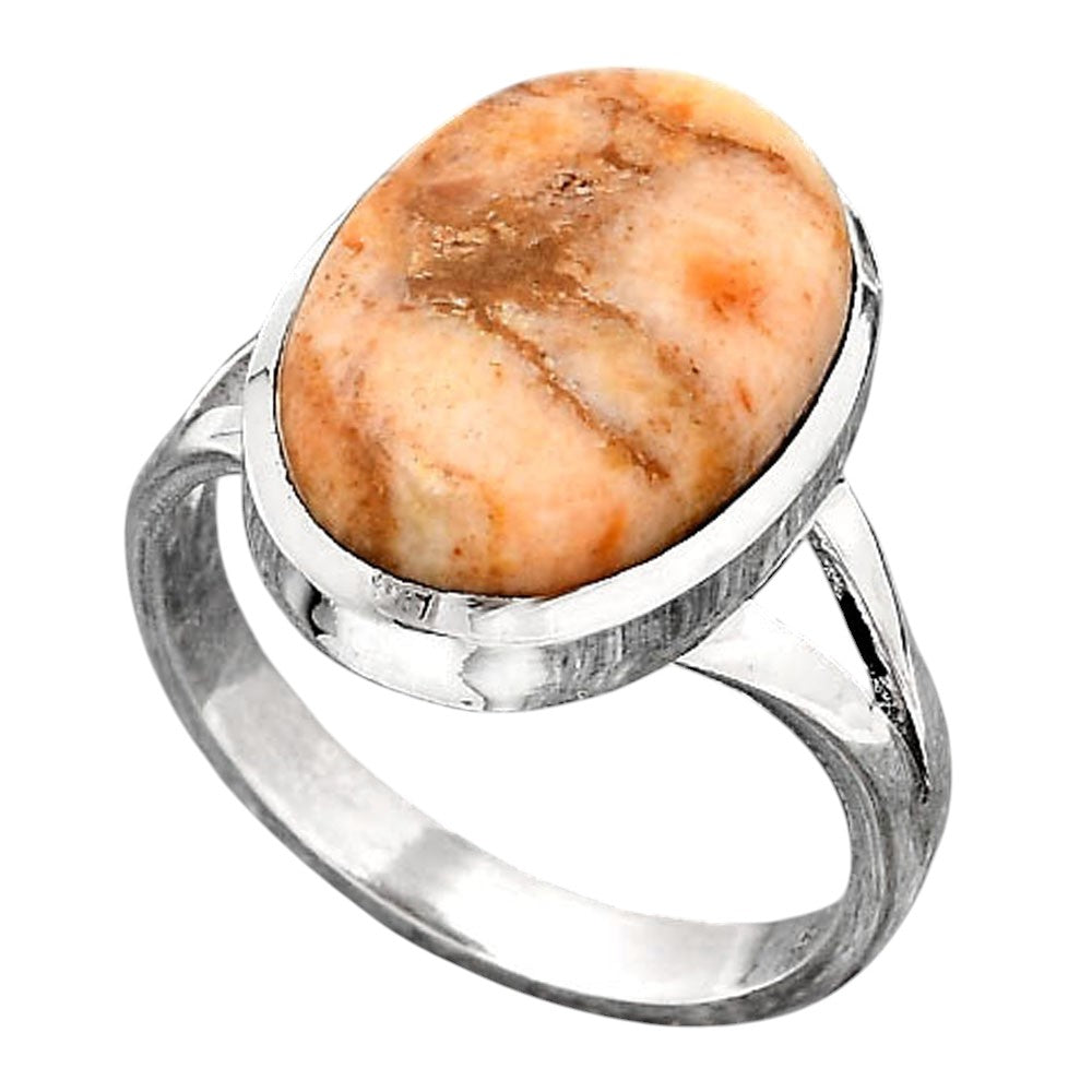 Natural Coral Jasper Ring size-7.5 R-1005 SDR246698