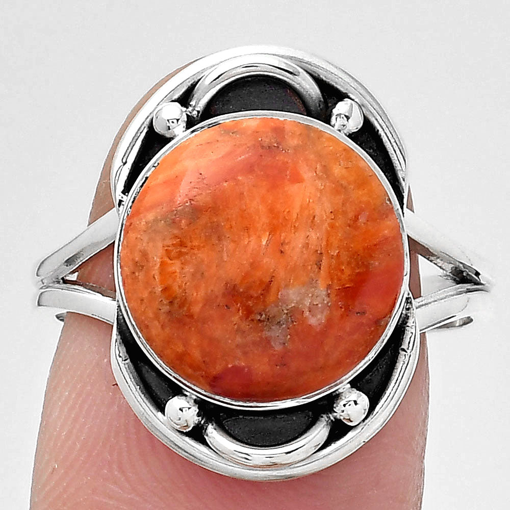 Natural Red Sponge Coral Ring size-8.5 R-1187 SDR247275