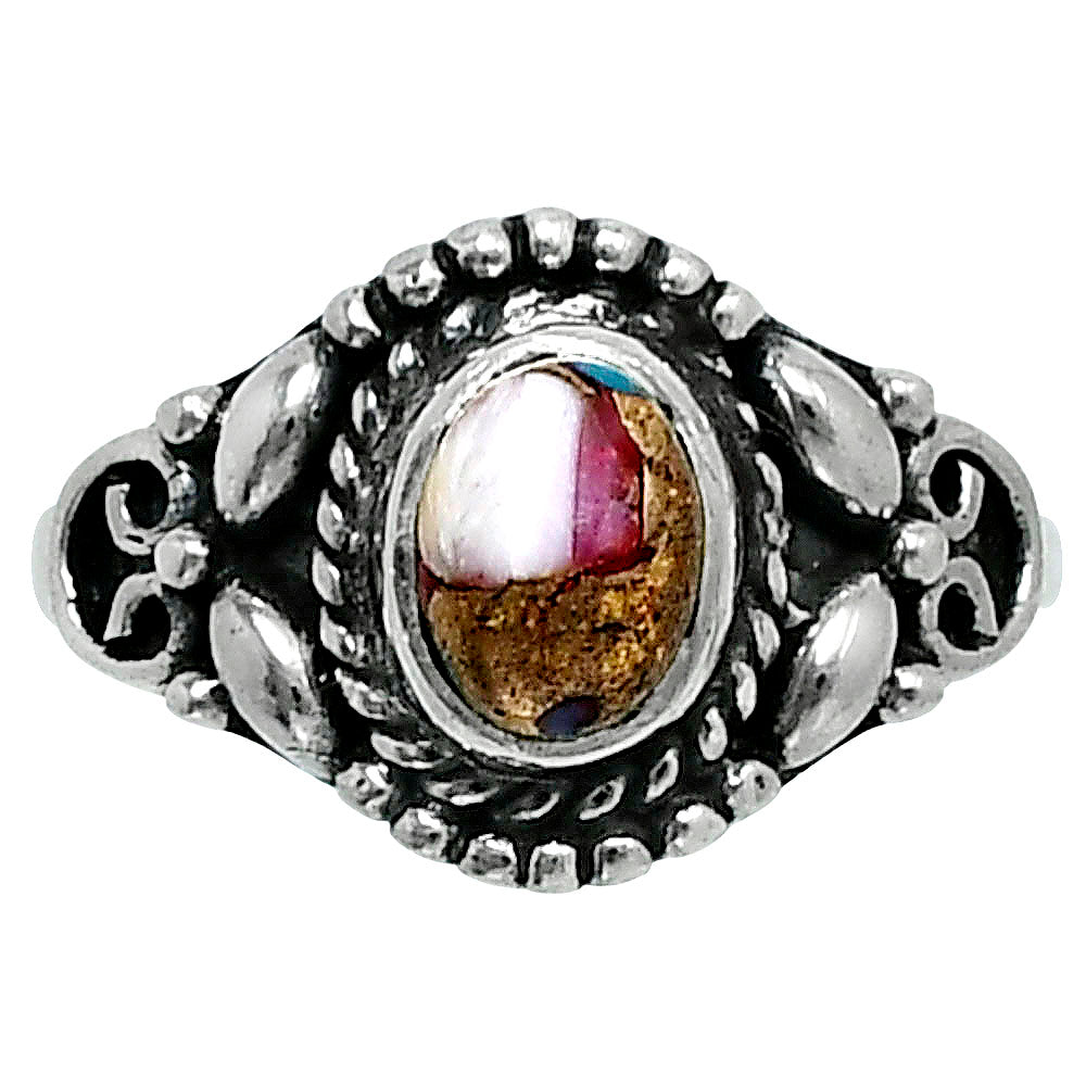 Kingman Pink Dahlia Turquoise Ring size-7 R-1286 SDR248240