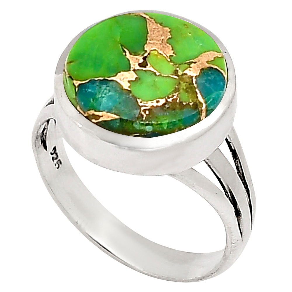 Blue Turquoise In Green Mohave Ring size-8 R-1006 SDR250024