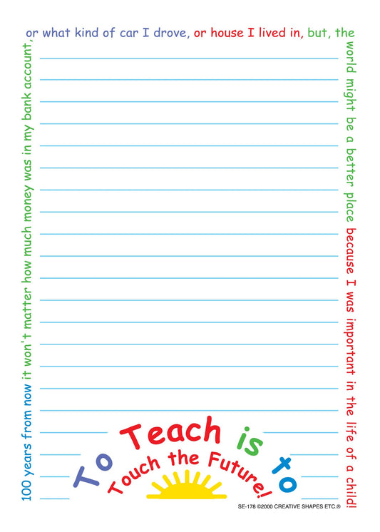 SHAPES ETC. Large Notepad - Touch the Future