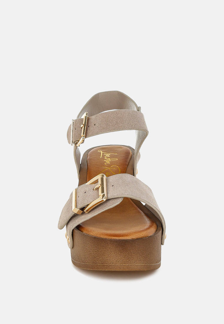 Lhasa Real Suede Leather Clog Sandals
