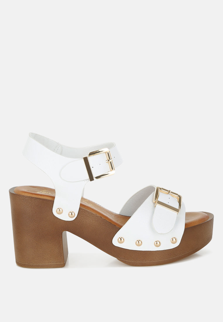 Ompasa Genuine Leather Clog Sandals