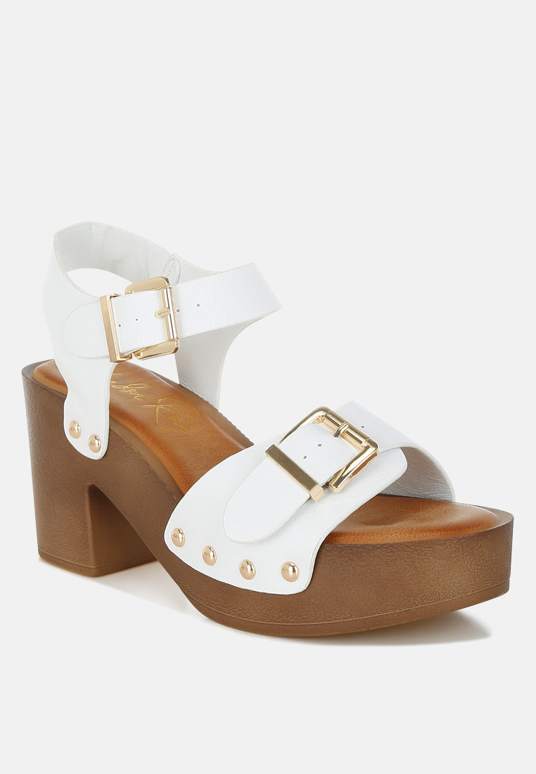 Ompasa Genuine Leather Clog Sandals