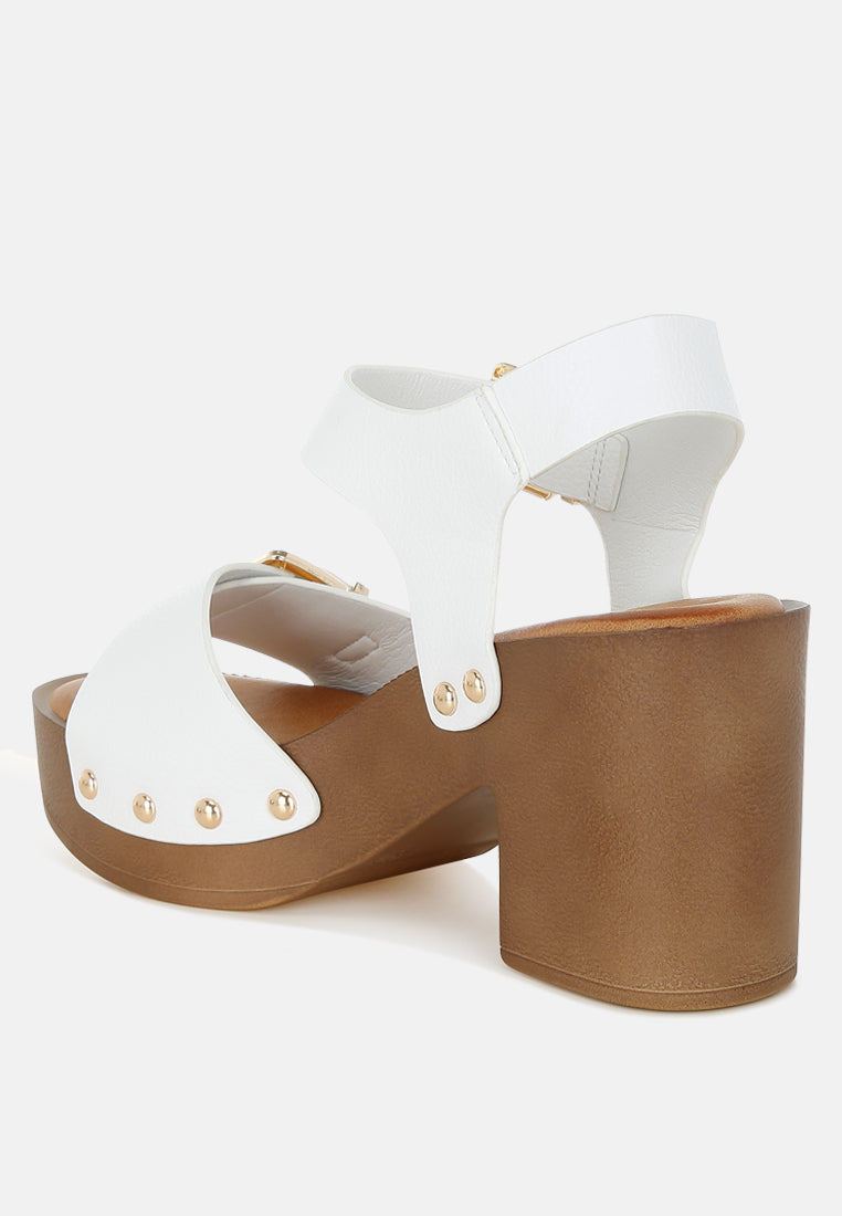 Ompasa Genuine Leather Clog Sandals