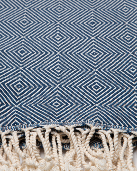 CRYSTAL Beach Towel, Turkish Hammam Towel, Spa & Sauna Towel - Blue