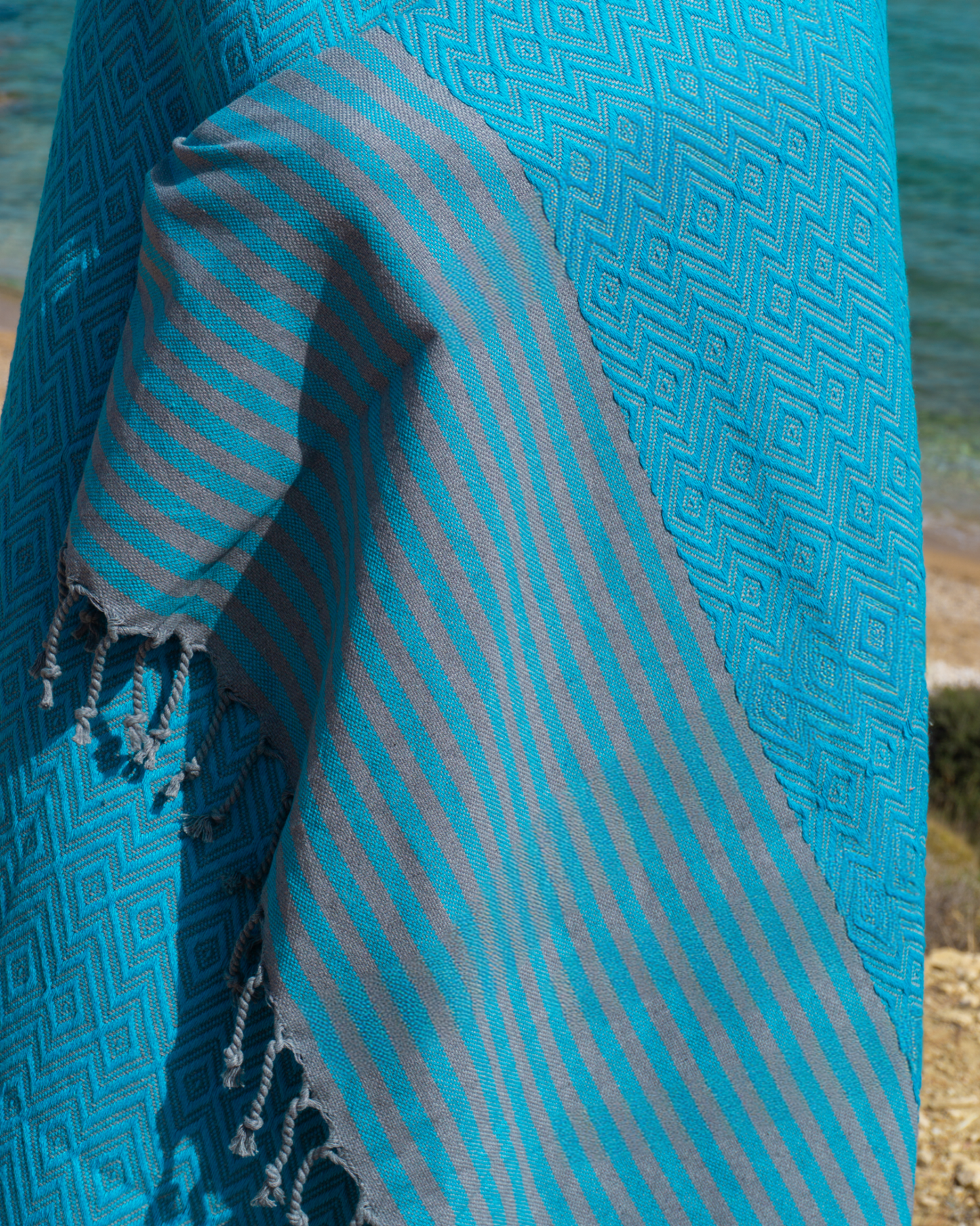 SAHARA Hammam Beach Towel, Spa Sauna Towel - Turquoise
