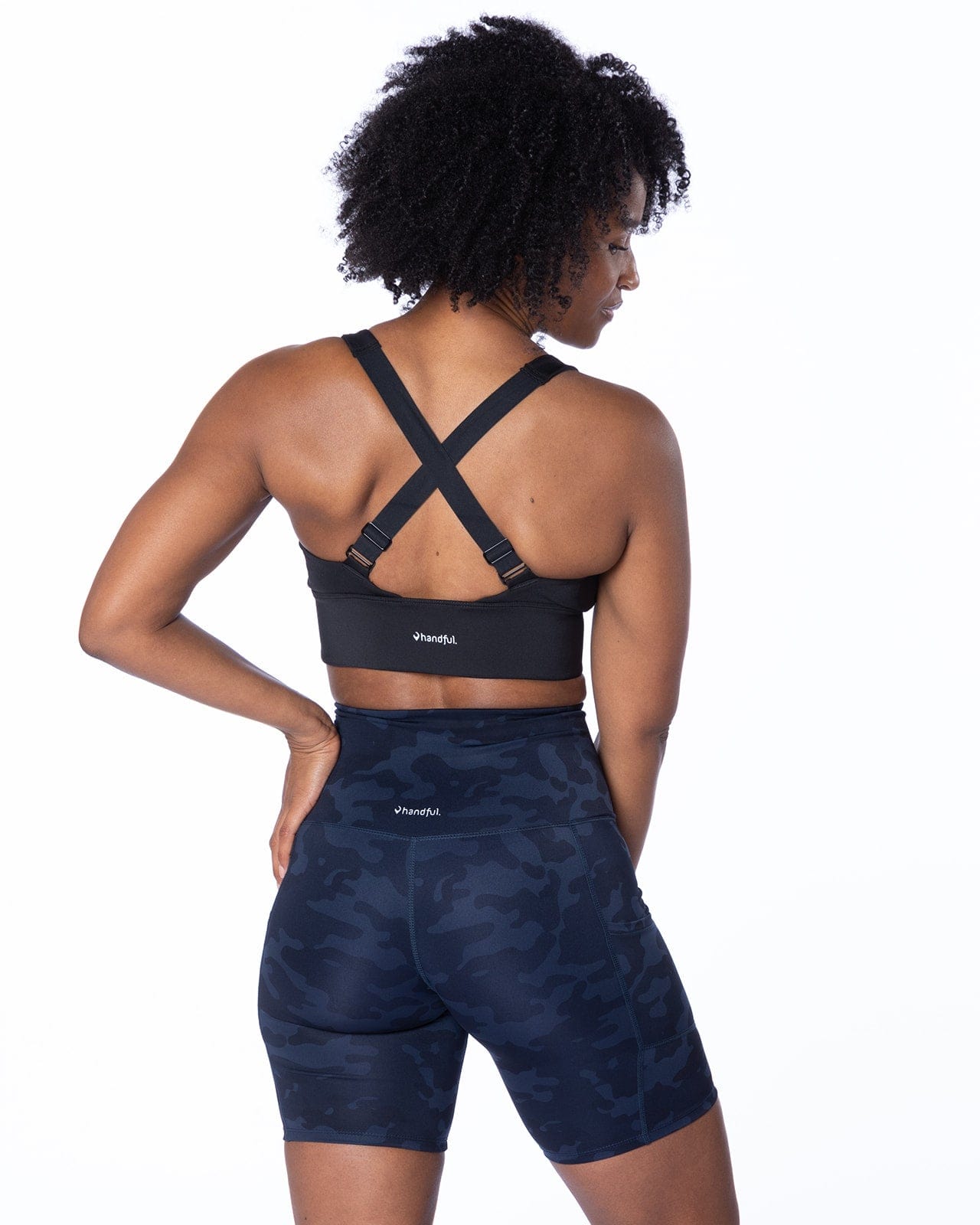 Hi Five High-Waisted Biker Short – Looker (Navy Camo)(XS/M)