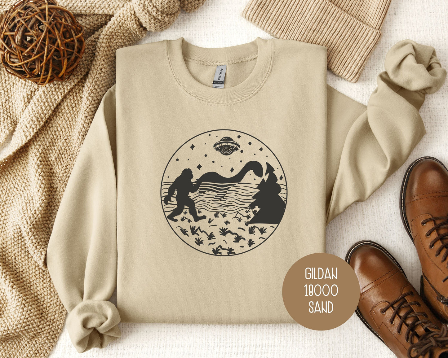 Bigfoot Loch Ness Monster UFO Sweatshirt
