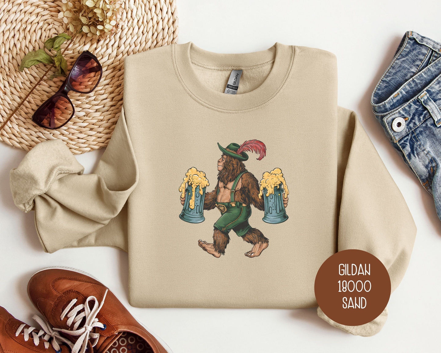 Funny Bigfoot Oktoberfest Sweatshirt