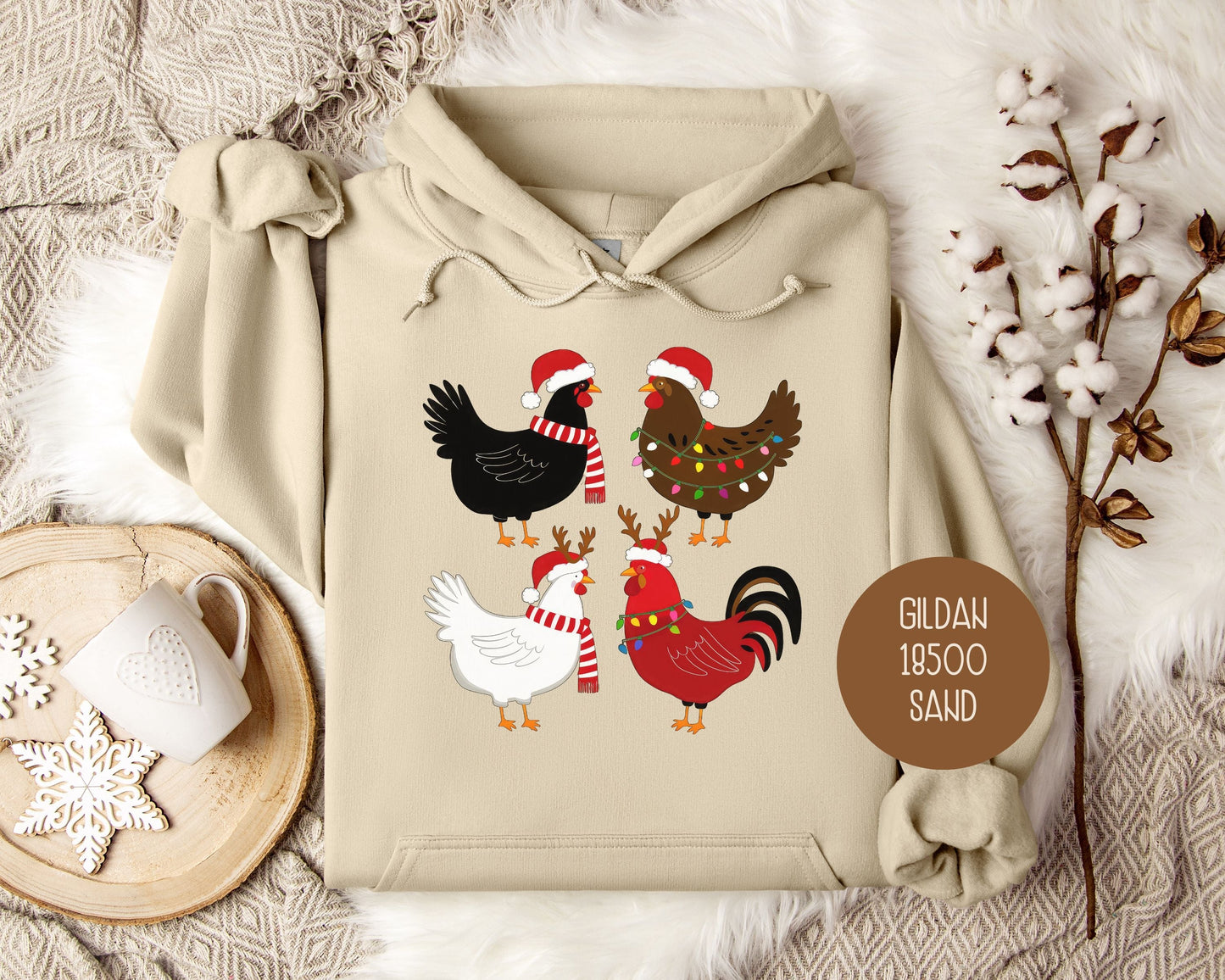 Cute Chickens Christmas Hoodie