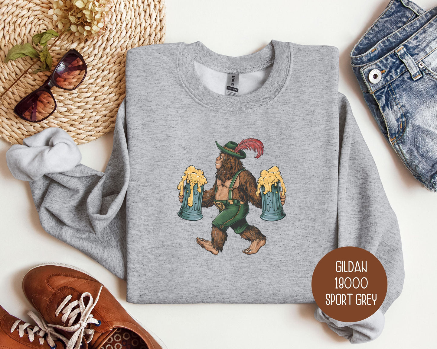 Funny Bigfoot Oktoberfest Sweatshirt