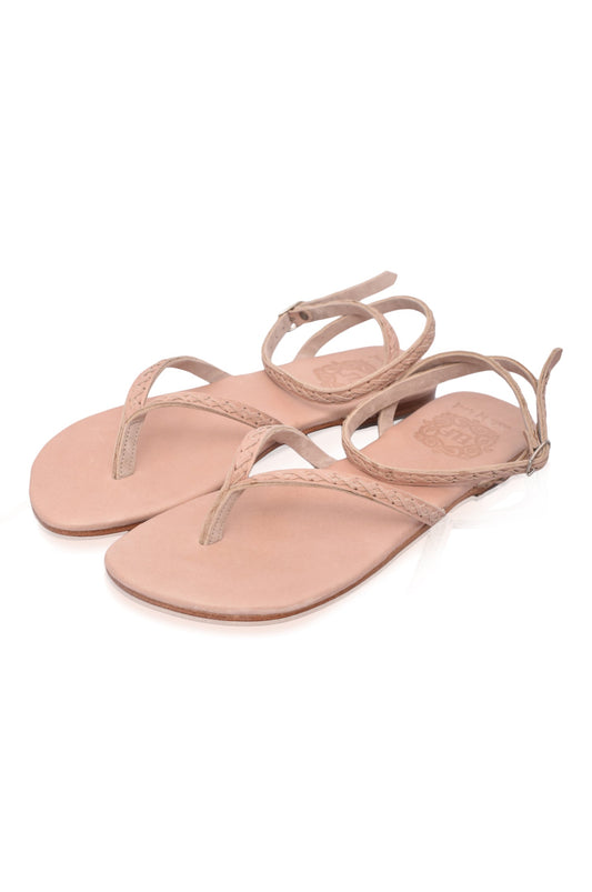 Starsand Braided Thong Leather Sandals