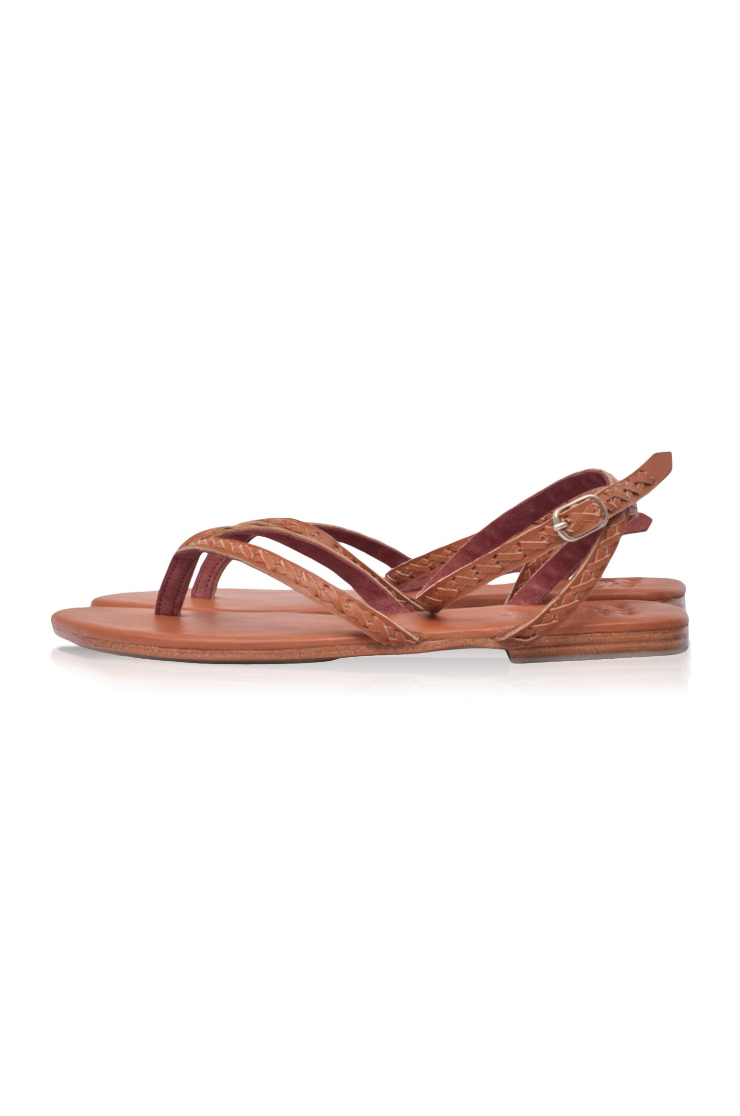 Starsand Braided Thong Leather Sandals