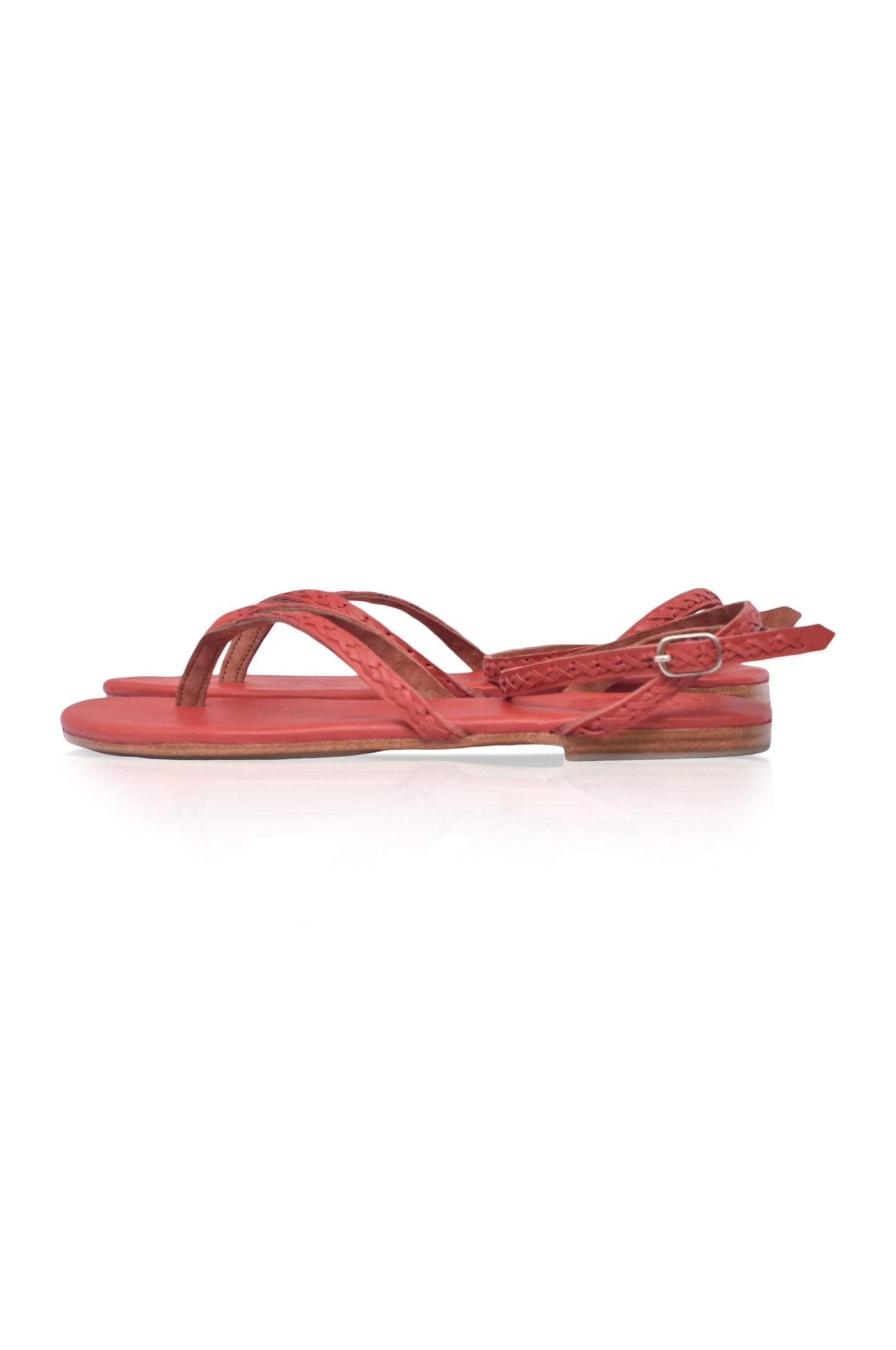 Starsand Braided Thong Leather Sandals