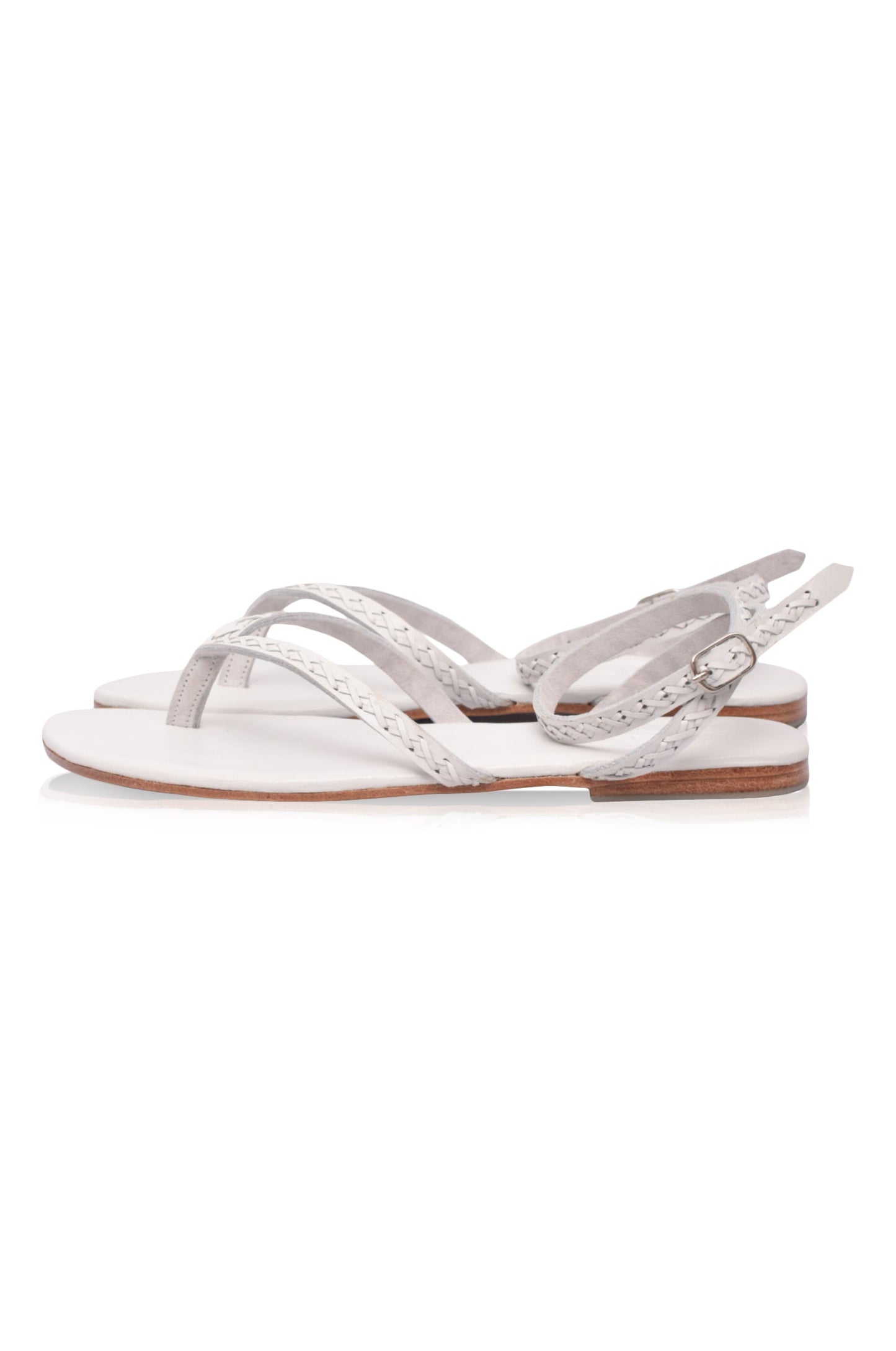Starsand Braided Thong Leather Sandals