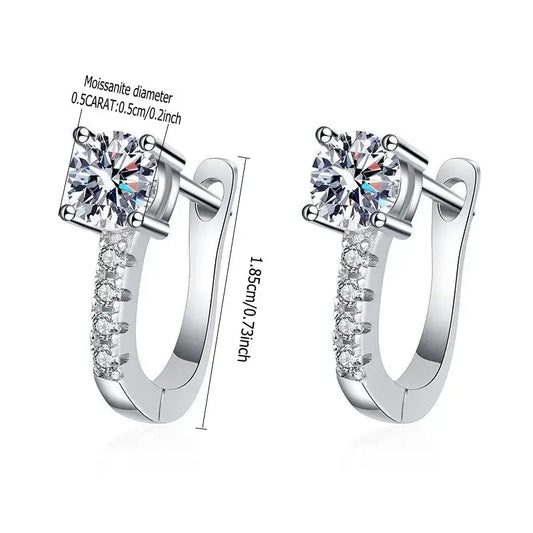 Sterling silver moissanite stud earrings Breasted Stud Earrings
