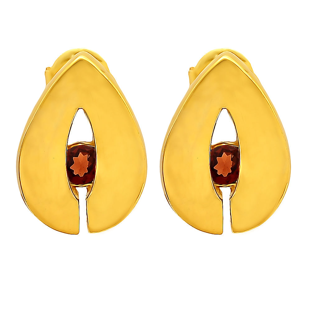 18K Gold Plated Teardrop Gemstone Stud Earrings for Women, Modern TGE1029 EM-1282