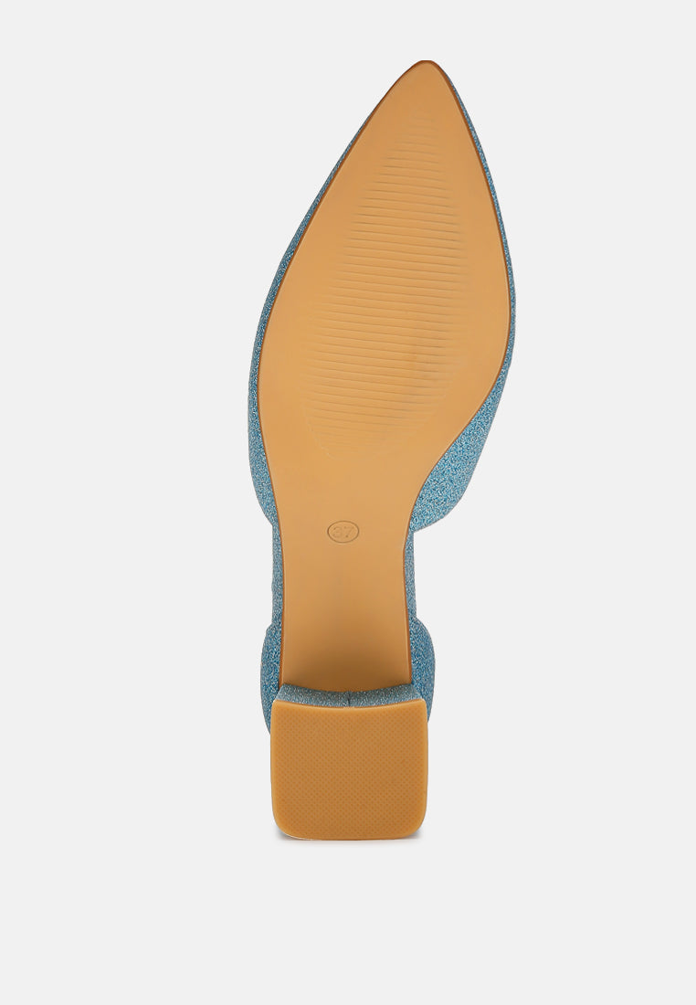 Taznia Glitter Block Heel Sandals