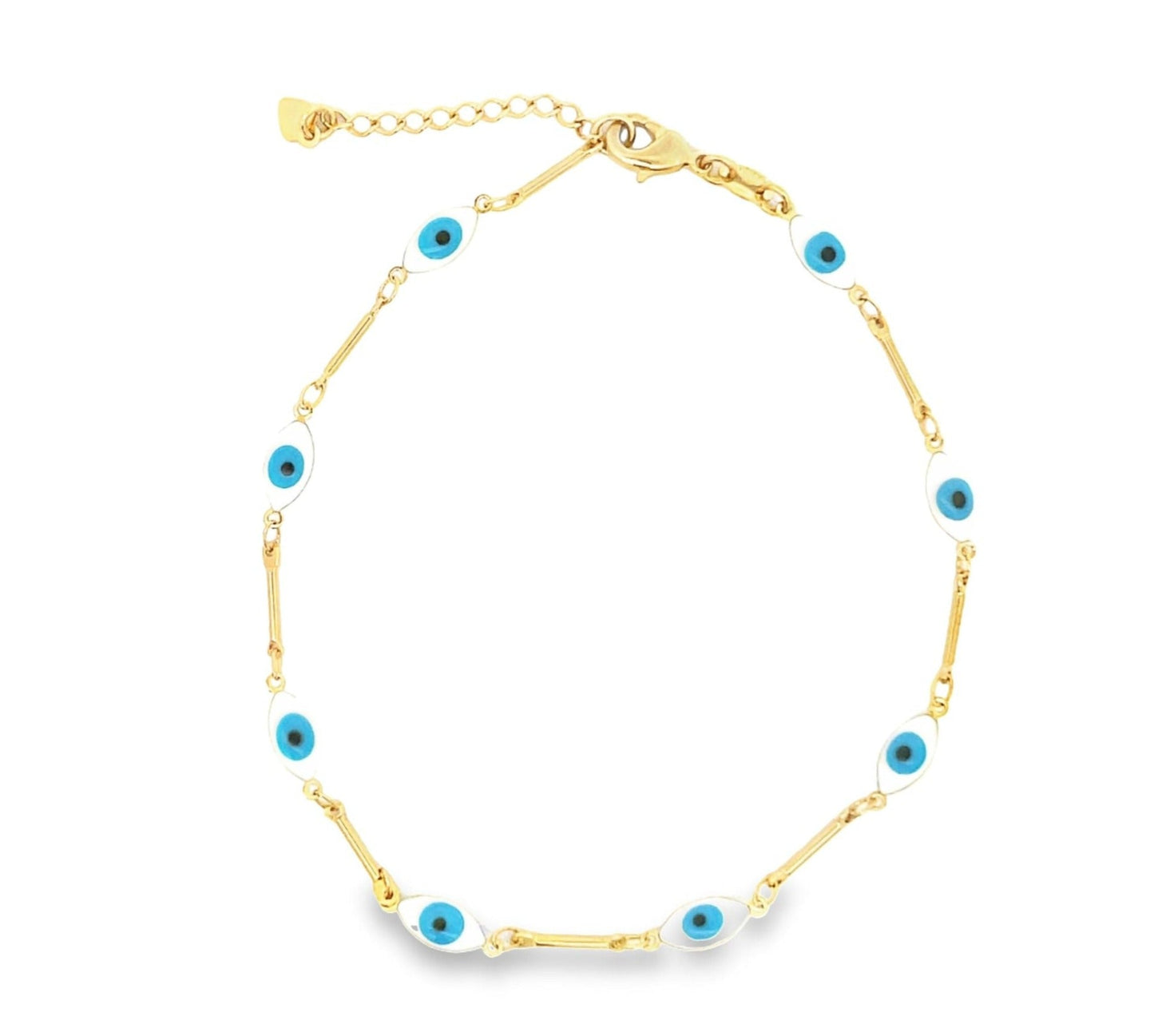 Oval Evil Eye Charm Bracelet (I221)