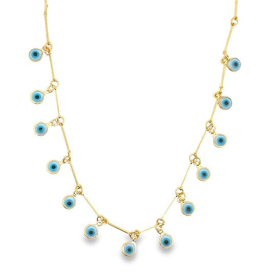 Evil Eye Necklace | Protection Charm Necklace (F267A)